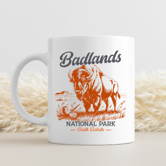 Badlands National Park Retro Bison  Kaffeetasse