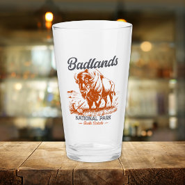 Badlands National Park Retro Bison Souvenir Glas