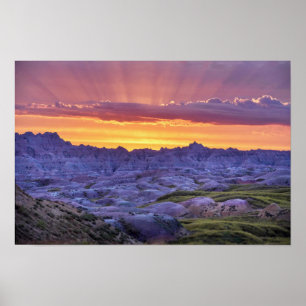 Badlands National Park Sonnenuntergang, South Dako Poster