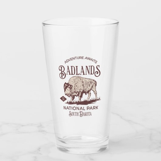 Badlands National Park South Dakota Funny Travel Glas (Vorderseite)