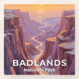 Badlands National Park South Dakota Malerei Glasuntersetzer
