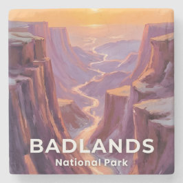 Badlands National Park South Dakota Malerei Steinuntersetzer