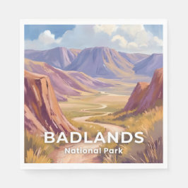 Badlands National Park South Dakota Travel Art Serviette