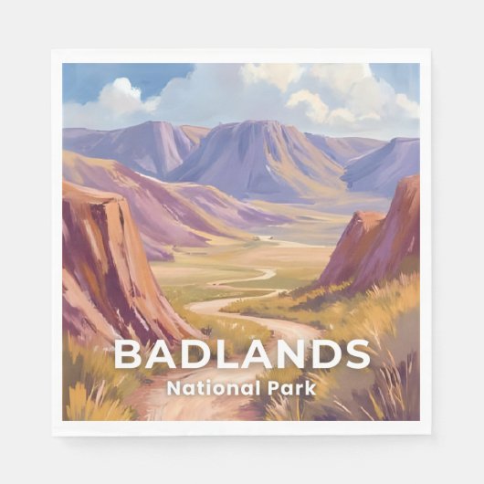 Badlands National Park South Dakota Travel Art Serviette (Vorderseite)