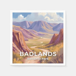 Badlands National Park South Dakota Travel Art Serviette