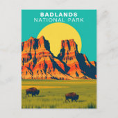 Badlands National Park South Dakota USA Buffalo Postkarte (Vorderseite)