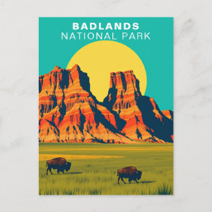 Badlands National Park South Dakota USA Büffel Postkarte