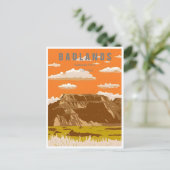 Badlands National Park South Dakota Vintag Postkarte (Stehend Vorderseite)