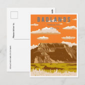 Badlands National Park South Dakota Vintag Postkarte (Vorne/Hinten)