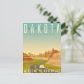 Badlands National Park South Dakota Vintag Postkarte (Stehend Vorderseite)