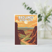 Badlands National Park South Dakota Vintag Postkarte (Stehend Vorderseite)