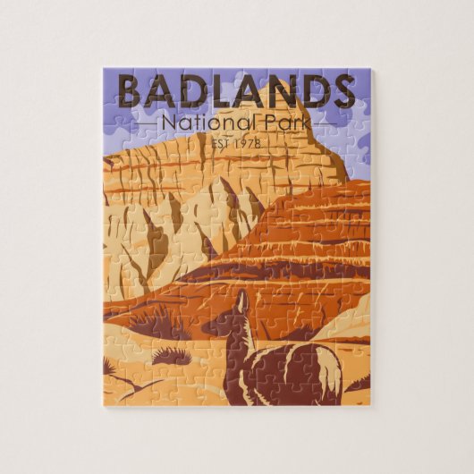 Badlands National Park South Dakota Vintag Puzzle (Vertikal)