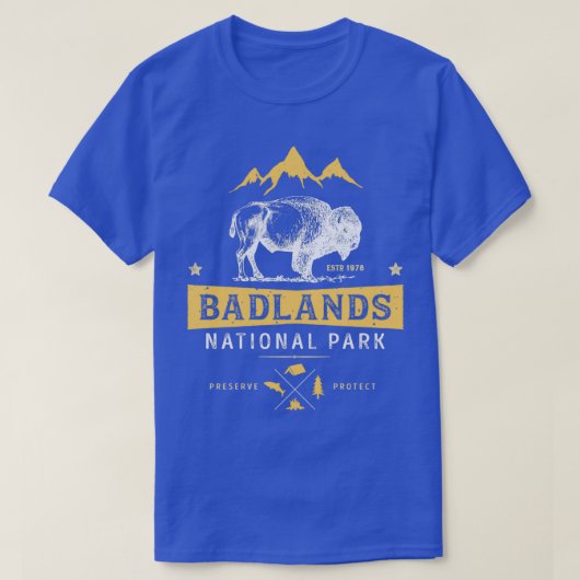 Badlands National Park T Buffalo Bison South Dakot T-Shirt (Design vorne)