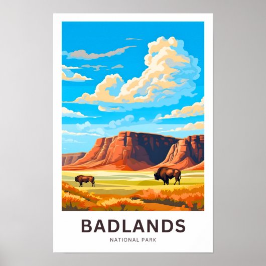 Badlands National Park Travel Print Poster (Vorne)