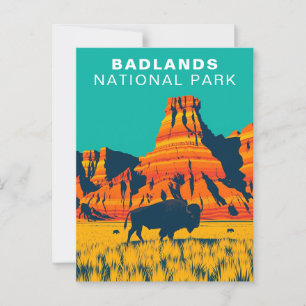 Badlands National Park USA South Dakota Buffalo Postkarte