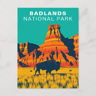 Badlands National Park USA South Dakota Büffel Postkarte