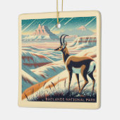 Badlands National Park Winter Souvenir Geschenk Keramikornament (Links)