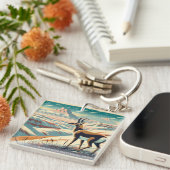 Badlands National Park Winter Souvenir Geschenk Schlüsselanhänger (Vorderseite rechts)