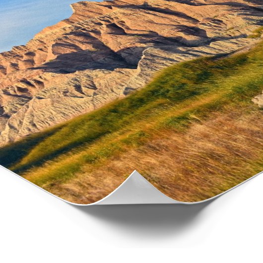 Badlands-Nationalpark, Abend Poster (Ecke)