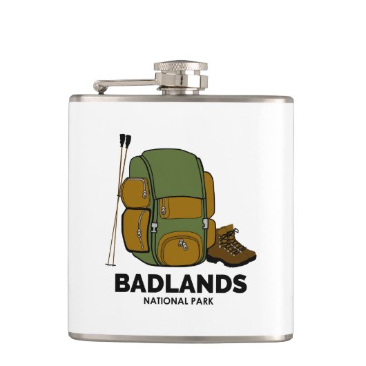 Badlands-Nationalpark-Backpacker Flachmann (Vorderseite)