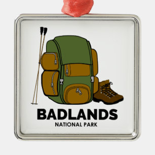 Badlands-Nationalpark-Backpacker Ornament Aus Metall