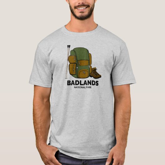 Badlands-Nationalpark-Backpacker T-Shirt (Vorderseite)