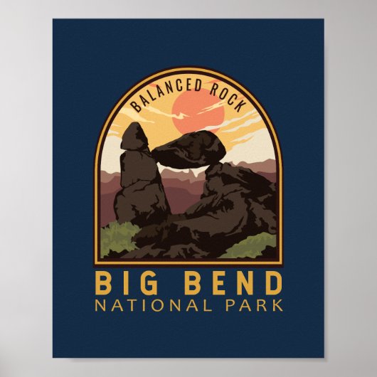 Badlands Nationalpark Balanced Rock Emblem Poster (Vorne)