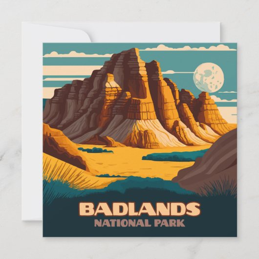 Badlands Nationalpark Berge Retro (Vorderseite)