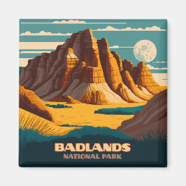 Badlands Nationalpark Berge Retro Magnet