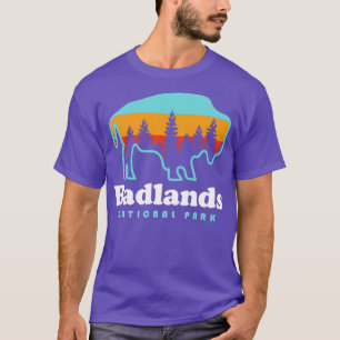 Badlands Nationalpark Bison Retro T-Shirt