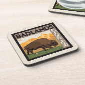 Badlands-Nationalpark | Buffalo Getränkeuntersetzer (Linke Seite)