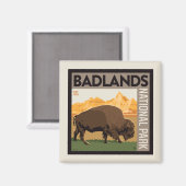 Badlands-Nationalpark | Buffalo Magnet (Vorderseite/Rückseite)