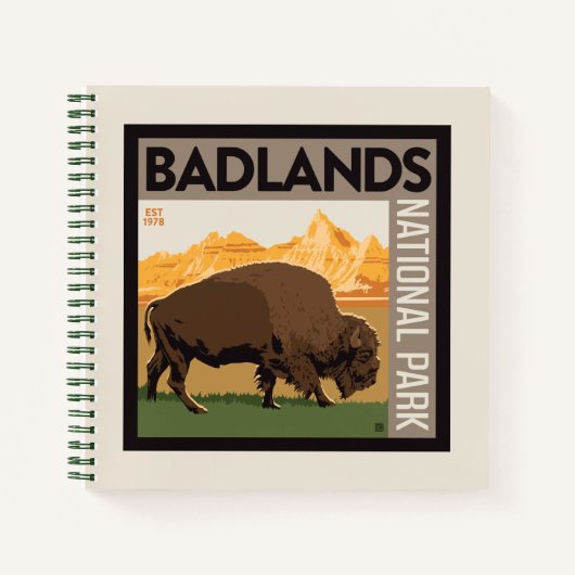 Badlands-Nationalpark | Buffalo Notizblock (Vorderseite)
