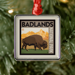 Badlands-Nationalpark   Buffalo Ornament Aus Metall