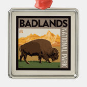 Badlands-Nationalpark | Buffalo Ornament Aus Metall (Vorne)