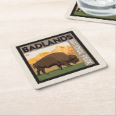 Badlands-Nationalpark | Buffalo Rechteckiger Pappuntersetzer (angewinkelt)
