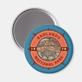Badlands Nationalpark Buffalo Retro Kompass Magnet (Vorderseite/Rückseite)