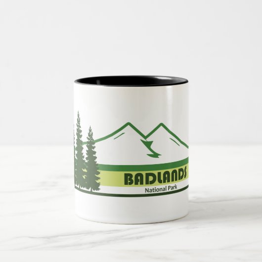 Badlands Nationalpark Grüne Streifen Zweifarbige Tasse (Mittel)