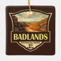 Badlands Nationalpark Illustration Retro