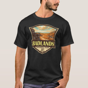 Badlands Nationalpark Illustration Retro T-Shirt