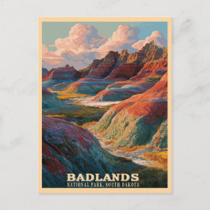 Badlands Nationalpark - Landschaft des rauschenden Postkarte