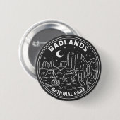 Badlands Nationalpark Landschaft Monoline Button (Vorne & Hinten)