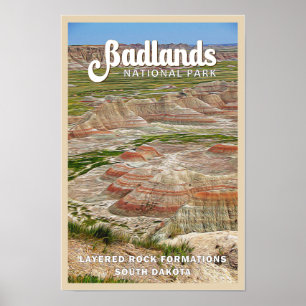 Badlands Nationalpark Landschaft Poster
