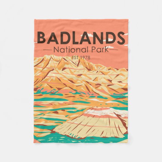Badlands Nationalpark Landschaft Vintag Fleecedecke (Vorderseite)