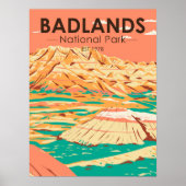 Badlands Nationalpark Landschaft Vintage Poster (Vorne)