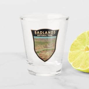 Badlands Nationalpark Landschaft Wasserfarbenes Ab Schnapsglas