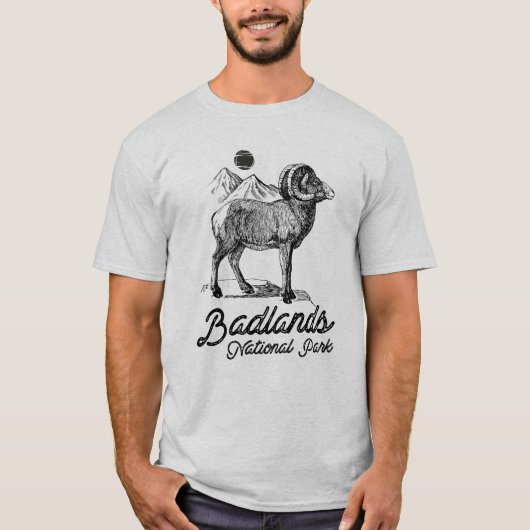 Badlands-Nationalpark mit Bighorn Sheep T-Shirt (Vorderseite)