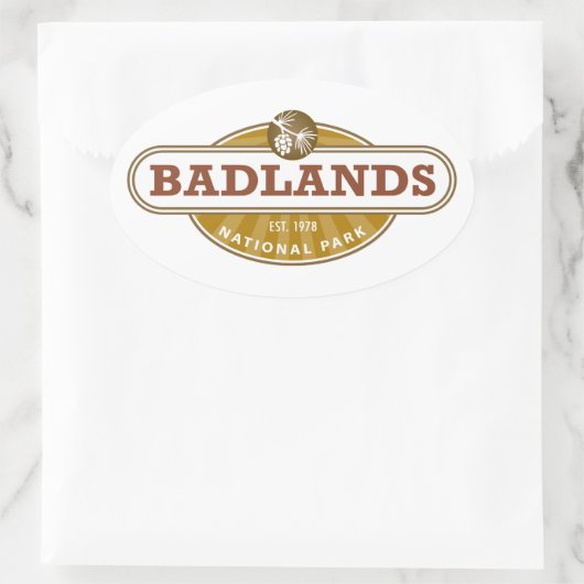 Badlands-Nationalpark Ovaler Aufkleber (Tasche)