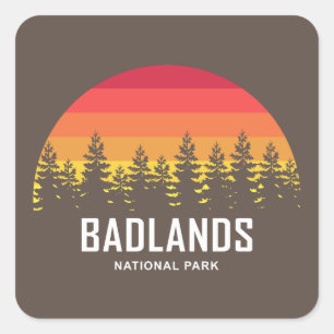Badlands-Nationalpark Quadratischer Aufkleber