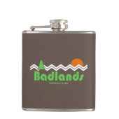 Badlands Nationalpark Retro Flachmann (Vorderseite)